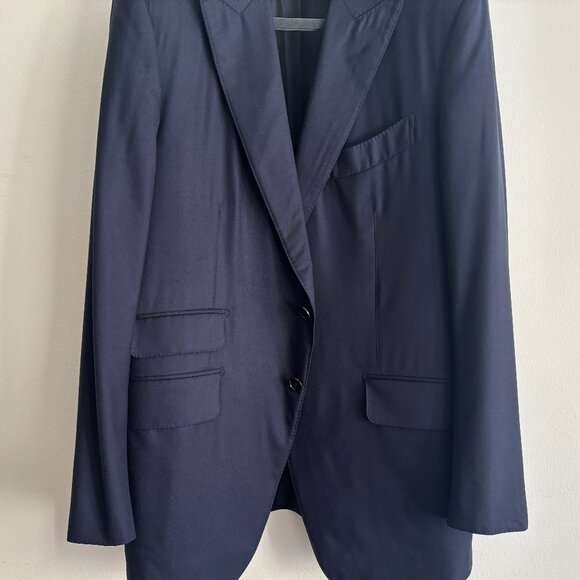 Tom Ford Peak Lapel O Connor Navy Sport Coat/ Blazer, Surgeon's Cuffs - 38 - Picture 3 of 15